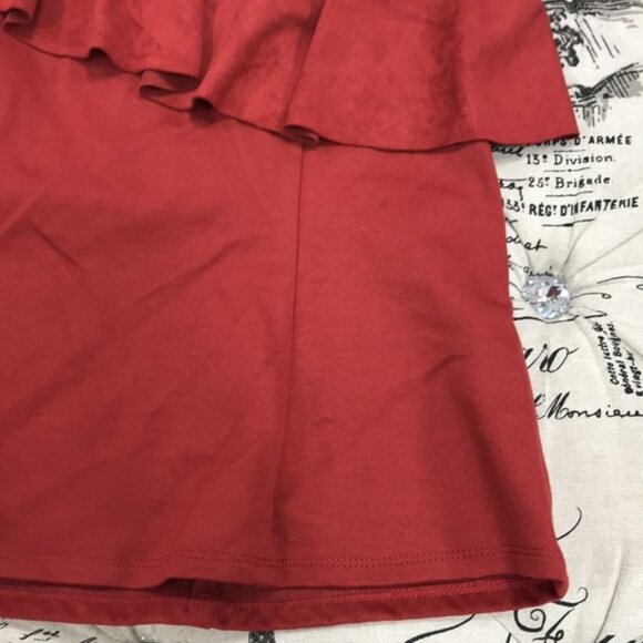 Inc Faux-Suede One-Shoulder Ruffled Top - Picture 8 of 8